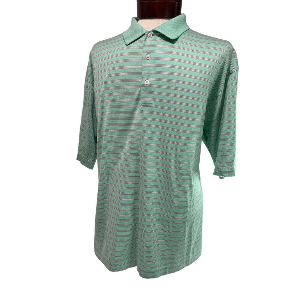 XL House of Carrington Mens Polo Golf Shirt Rivercrest Embroidered Green Short